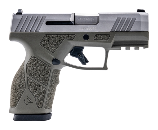 Picture of Taurus GX2 9mm 13+1 3.37" Matte Stainless Steel Barrel, Matte Serrated Stainless Steel Slide, OD Green Polymer Frame w/Picatinny Rail, Polymer Grip 1-GX2939O