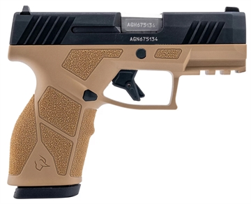 Picture of Taurus USA GX2, Semi-automatic, Striker Fired, Compact, 9MM, 3.38" Barrel Length, Matte Finish, Tan and Black, Manual Safety, White Dot Front Sight with Drift Adjustable Rear Sight, 13 Rounds, 2 Magazines 1-GX2931T