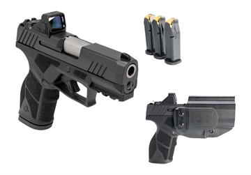 Picture of TAURUS GX2 CARRY KIT 9MM 3.38IN BARREL 3X13RD BLACK TORO OR SLIDE RFX11 GRN DOT W/ HLST 1-GX2P931-CK8 1-GX2P931-CK8