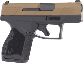 Picture of Taurus USA GX4, Striker Fired, Semi-automatic, Polymer Frame Pistol, Compact, 9MM, 3" Barrel with DLC Finish, Troy Coyote Cerakote Finish Slide, Fixed Steel Front Sight, Drift-Adjustable Steel Rear Sight w/ Serrated Ramp, Two Backstrap Options, 11 Rounds, 2 Magazines 1-GX4M93E 1GX4M93E