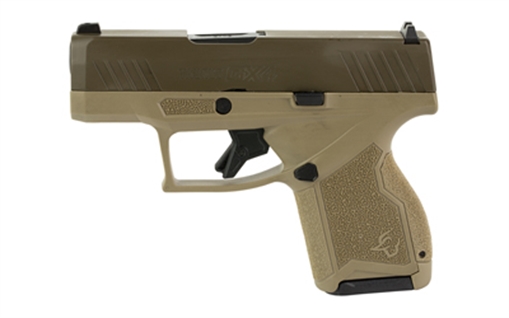 Picture of Taurus USA GX4, Semi-automatic, Striker Fired, Compact, Polymer Frame Pistol, 9MM, 3" Barrel, Flat Dark Earth Frame, Patriot Brown Slide, Fixed Steel Front Sight, Drift-Adjustable Steel Rear Sight with Serrated Ramp, Two Backstrap Options, 11 Rounds, 2 Magazines 1-GX4M93MF