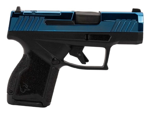 Picture of Taurus 1-GX4M931-10B GX4 Micro-Compact Frame 9mm Luger 10+1 3.06" Satin Black DLC Stainless Steel Barrel, Blue PVD Serrated Alloy Steel Slide, Matte Black Stainless Steel Frame, Textured Grip 1-GX4M931-10B 1-GX4M93110B
