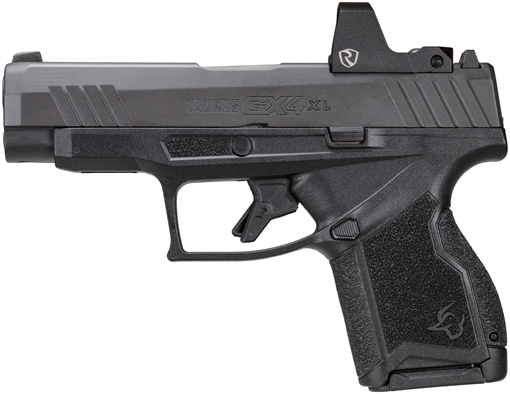Picture of Taurus 1GX4XLP94110R GX4XL T.O.R.O. Micro-Compact Frame 9mm Luger 10+1 3.70" Black DLC Steel Barrel, Black Gas Nitride Optic Cut/Serrated Alloy Steel Slide, Black Polymer Frame & Grip, Right Hand 1-GX4XLP94110R