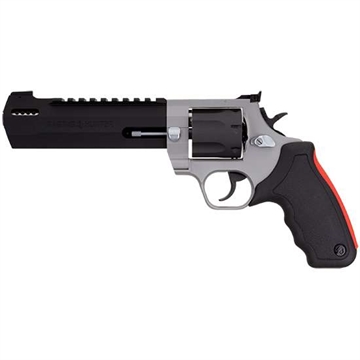 Picture of Taurus 2454065RH Raging Hunter 454 Casull 5rd 6.75" Matte Black Oxide Cylinder & Barrel Matte Stainless Steel Frame Black Rubber with Integrated Red Cushion Insert Grip 2-454065RH