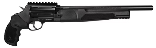 Picture of Taurus USA Judge, Home Defender, Double Action/Single Action, Metal Frame Revolver, 410 Bore/45LC, 3" Chamber, 13" Barrel, Cerakote Finish, Black, Picatinny Rail, Rubber Grips, Fixed Sight, 5 Rounds 2-JHD441013MAG 2JHD441013MAG