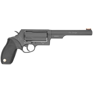 Picture of Taurus USA Judge, Magnum, Double Action, Metal Frame Revolver, Large Frame, 410 Bore/45LC, 6.5" Barrel, 3" Chamber, Steel, Oxide Finish, Black, Rubber Grips, 5 Rounds 2-441061MAG 2441061MAG