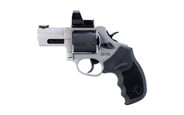Picture of Taurus USA M44 Tracker, T.O.R.R.O (Taurus Optic Ready Option), TALO Exclusive, Revolver, Double Action/Single Action, 44 Magnum, 2.5" Barrel, Two Tone, Black and Silver, Rubber Grip, Fiber Optic Front Sight, 5 Rounds 2-44P0025TKRT