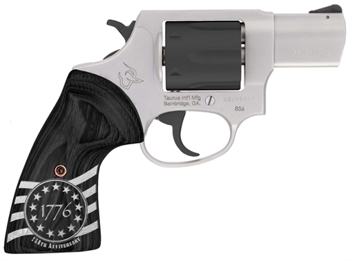 Picture of Taurus 856 Handgun .38 Spl 6rds 3" Barrel Stainless Steel Frame/Black Cylinder 1776 Custom Grips 2-85635-US3