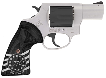 Picture of Taurus 856 Handgun .38 Spl 6rds 3" Barrel Stainless Steel Frame/Black Cylinder 1776 Custom Grips 2-85635-US3