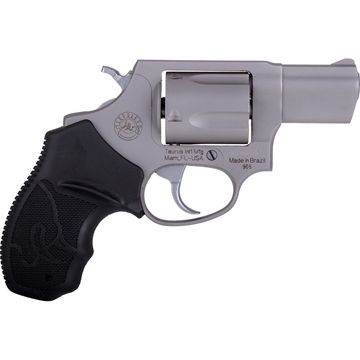 Picture of Taurus USA Model 905, Double Action, Metal Frame Revolver, Small Frame, 9MM, 2" Barrel, Stainless Steel, Matte Finish, Silver, Rubber Grips, Fixed Sights, 5 Rounds 2-905029 2905029
