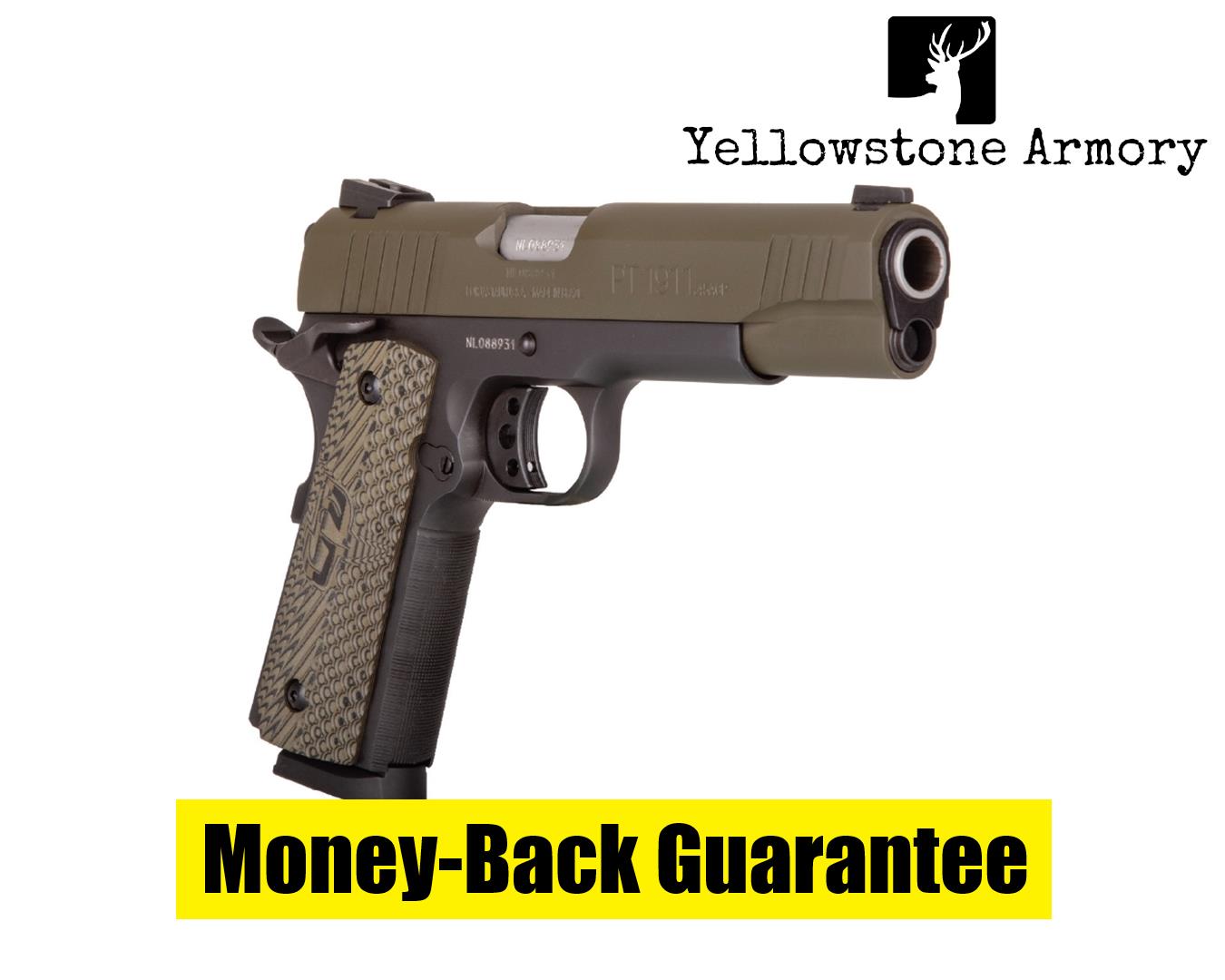 TAURUS PT1911 45ACP 5 BLK MILSPEC GREEN VZ GRIPS 1191101MGVZ-img-0
