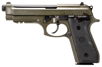Picture of Taurus PT92 Handgun 9mm Luger 17rd Magazines (2) 5" Barrel OD Green Black Hogue Grip 1-92015T-H