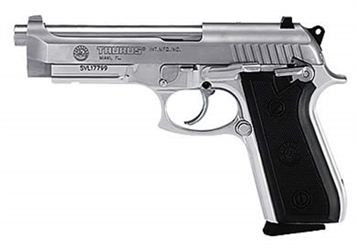 Picture of Taurus 192015917 92 Full Size Frame 9mm Luger 17+1 5" Matte Stainless Steel Barrel, Serrated Stainless Steel Slide & Frame w/Beavertail & Picatinny Rail, Black Polymer Grip, Right Hand 1-920159-17