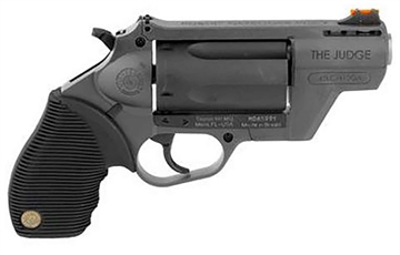 Picture of Taurus 2441021GRY Judge Public Defender 45 Colt (LC) Caliber or 2.50" 410 Gauge 5 Shot 2.50" Gray Finish Barrel, Matte Black Oxide Finish Cylinder, Gray Finish Polymer Frame & Black Ribber Grip 2-441021GRY
