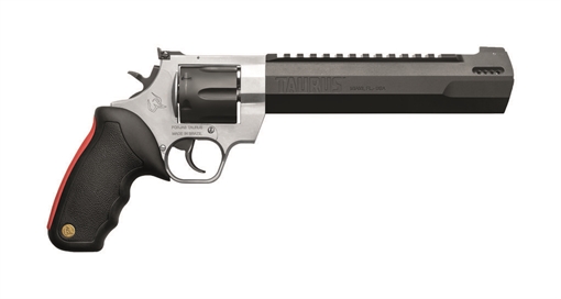 Picture of Taurus USA Raging Hunter, Double Action, Metal Frame Revolver, Large Frame, 454 Casull, 8.37" Exact Barrel Length, Stainless Steel, Matte Finish, Black Barrel/Cylinder, Silver Frame, Rubber Grips, Adjustable Sights, 5 Rounds 2-454085RH 2454085RH