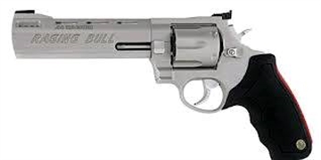 Picture of Taurus USA Raging Bull, Double Action/Single Action, Steel Frame Revolver, 44 Magnum, 6.5" Barrel, Stainless Finish, 6 Rounds, Adjustable Sights 2-444069 2444069