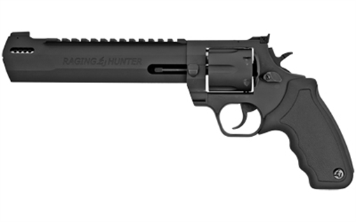 Picture of Taurus USA Raging Hunter, Double Action, Metal Frame Revolver, Large Frame, 44 Magnum, 8.37" Ported Barrel, Steel, Oxide Finish, Black, Rubber Grips, Adjustable Sights, 6 Rounds 2-440081RH 2440081RH