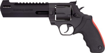 Picture of Taurus USA Raging Hunter, Double Action, Metal Frame Revolver, Large Frame, 44 Magnum, 6.75" Exact Barrel Length, Steel, Matte Finish, Black, Rubber Grips, Adjustable Sights, 6 Rounds 2-440061RH 2440061RH