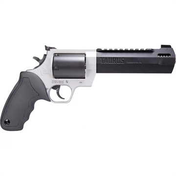 Picture of Taurus USA Raging Hunter, Double Action/Single Action, Steel Frame, Revolver, Large Frame, 500 S&W, 6.75" Barrel, Black Barrel/Cylinder, Silver Frame, Rubber Grips, Adjustable Rear Sight, 5 Rounds 2-500065RH 2500065RH