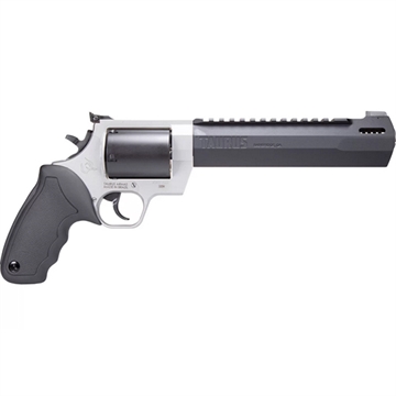 Picture of Taurus USA Raging Hunter, Double Action/Single Action, Steel Frame, Revolver, Large Frame, 500 S&W, 8.37" Barrel, Black Barrel/Cylinder, Silver Frame, Rubber Grips, Adjustable Rear Sight, 5 Rounds 2-500085RH 2500085RH