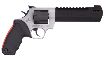 Picture of Taurus USA Raging Hunter, Double Action, Metal Frame Revolver, Large Frame, 357 Magnum/38 Special +P, 6.75" Exact Barrel Length, Stainless Steel, Matte Finish, Two-Tone, Rubber Grips, Adjustable Sights, 7 Rounds 2-357065RH 2357065RH