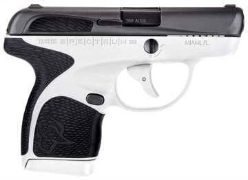 Picture of Taurus Spectrum 380 Automatic Colt Pistol (ACP) Double 2.80" 6+1/7+1 White Polymer Frame Black Synthetic Grip Black Carbon Steel Slide 725327614180