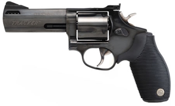 Picture of Taurus USA Model 44, Tracker, Double Action, Metal Frame Revolver, Large Frame, 44 Magnum, 4" Barrel, Steel, Oxide Finish, Black, Rubber Grips, Adjustable Sights, 5 Rounds 2-440041TKR 2440041TKR