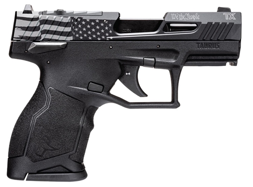 Picture of TAURUS TX22 COMP 22LR 3.6IN BARREL BLACK 2X10RD USF WTP USA FLAG WE THE PEOPLE 1-TX22131-10EN2