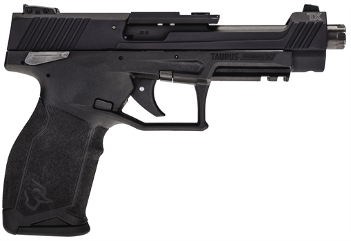 Picture of Taurus 1TX22C15110 TX22 Competition 22 LR 10+1 5.25" Threaded Bull Barrel, Overall Black Finish, Hard Coat Anodized Aluminum Optic Cut/Serrated Slide, Polymer Frame w/Picatinny Rail, Polymer Grips 1-TX22C151-10