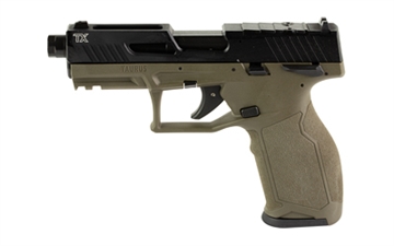 Picture of Taurus USA TX22 Generation 2, TORO, Semi-automatic, Striker Fired, 22LR, 4.6" Threaded Barrel, Manual Safety, Optic Ready, Matte Finish, Olive Drab Green and Black, 2 Magazines (1) 22 Round and (1) 16 Round 1-2TX22P141O 12TX22P141O