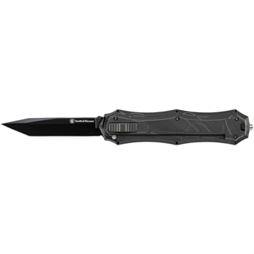 Picture of Smith & Wesson OTF Assist, Finger Actuator, Black Tanto Blade AUS-8 Steel. No Ship CA, NY, MA SWOTF9TB