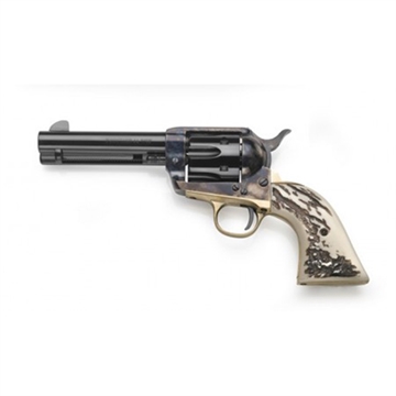Picture of Taylors & Company 1873 Cattle Brand 45 Colt (LC) Caliber with 4.75" Blued Finish Barrel, 6rd Capacity Blued Finish Cylinder, Color Case Hardened Finish Steel Frame & Imitation Stag Grip 200064