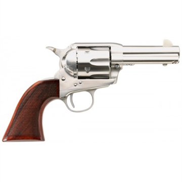 Picture of Taylors & Company Runnin Iron 45 Colt (LC) Caliber with 3.50" Barrel, 6rd Capacity Cylinder, Overall Stainless Steel Finish & Checkered Walnut Grip 550818