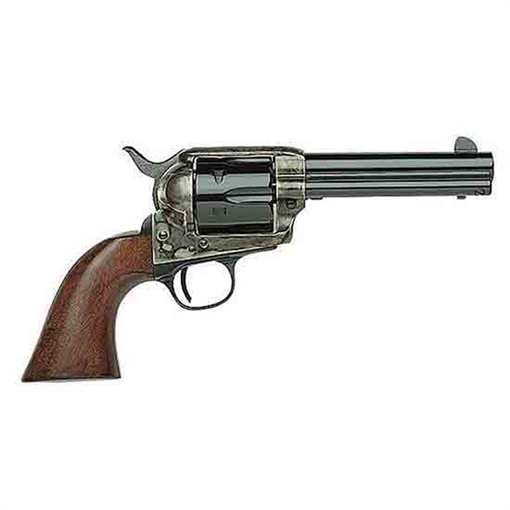 Picture of Taylors & Company 1873 Cattleman SAO 45 Colt (LC) Caliber with 4.75" Blued Finish Barrel, 6rd Capacity Black Finish Cylinder, Color Case Hardened Finish Steel Frame & Walnut Grip 550887