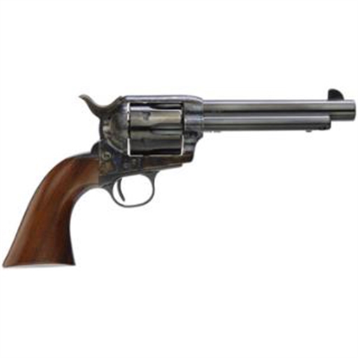 Picture of Taylors & Company 1873 Cattleman SAO 45 Colt (LC) Caliber with 5.50" Blued Finish Barrel, 6rd Capacity Blued Finish Cylinder, Color Case Hardened Finish Steel Frame & Walnut Grip 550897