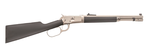 Picture of Taylors & Company 1892 Alaskan Take-Down 357 Mag Caliber with 7+1 Capacity, 16" Barrel, Matte Chrome Metal Finish & SoftTouch Black Synthetic Stock Right Hand (Full Size) 220089