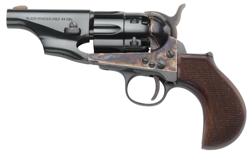 Picture of Taylors & Company 1860 Army Snub Nose Break Open 44 Cal Striker Fire 3" 6 Shot Color Case Hardened Frame Blued Barrel & Cylinder Walnut Grip 200017