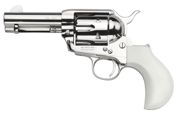 Picture of Taylors & Company 1873 Cattleman 357 Mag Caliber with 3.50" Barrel, 6rd Capacity Cylinder, Overall Nickel-Plated Finish Steel & Ivory Birdshead Synthetic Grip 200073