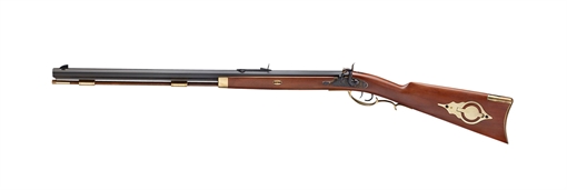 Picture of Taylors & Company Hawken Target 50 Cal Percussion 28" Blued Octagon Barrel, Color Case Hardened Rec, Brass Accents, Fixed Walnut Stock, Double Set Trigger, Adjustable Buckhorn Sight Left Hand 210109