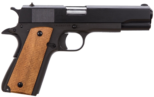 Picture of Taylors & Company 1911 45 ACP Caliber with 5" Barrel, 7+1 Capacity, Overall Black Parkerized Finish Steel, Beavertail Frame, Serrated Steel Slide & Checkered Walnut Grip 230003