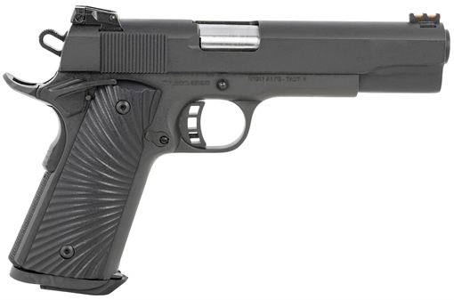 Picture of Taylors & Company 1911 Tactical Full Size 10mm Auto 8+1, 5" Stainless Steel Barrel, Black Parkerized Serrated Slide, Black Parkerized Steel Frame w/Beavertail, Black/Gray G10 Grip 230056