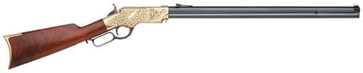 Picture of Taylors & Company 1860 Brass Engraved 45 Colt (LC) 13+1 24.25" Blued Octagon Barrel, Brass Engraved/ Brass Receiver, Walnut/ Wood Stock, Right Hand 550295