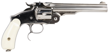 Picture of Taylors & Company Russian 45 Colt (LC) Caliber with 6.50" Barrel, 6rd Capacity Cylinder, Overall Nickel-Plated Finish Steel & Ivory Synthetic Grip 550692