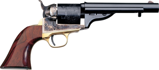 Picture of Taylors & Company 1851 Open-Top 45 Colt (LC) Caliber with 5.50" Blued Finish Barrel, 6rd Capacity Blued Finish Cylinder, Color Case Hardened Finish Steel Frame & Walnut Navy Size Grip 550721