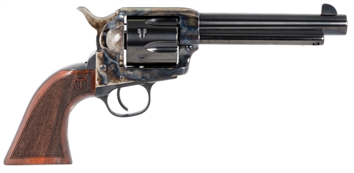 Picture of Taylors & Company Smoke Wagon 45 Colt (LC) Caliber with 5.50" Blued Finish Barrel, 6rd Capacity Blued Finish Cylinder, Color Case Hardened Finish Steel Frame & Checkered Walnut Grip 550813