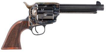 Picture of Taylors & Company Smoke Wagon 45 Colt (LC) Caliber with 5.50" Blued Finish Barrel, 6rd Capacity Blued Finish Cylinder, Color Case Hardened Finish Steel Frame & Checkered Walnut Grip 550813
