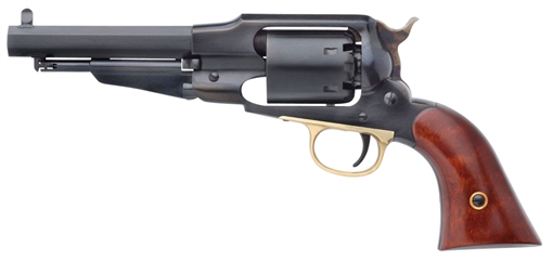 Picture of Taylors & Company 1858 Remington Break Open 44 Cal Striker Fire 5.50" 6 Shot Blued Walnut Grip 550833