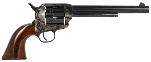 Picture of Taylors & Company 1873 Cattleman SAO 38-40 Win Caliber with 7.50" Blued Finish Barrel, 6rd Capacity Blued Finish Cylinder, Color Case Hardened Finish Steel Frame & Walnut Navy Size Grip 550911