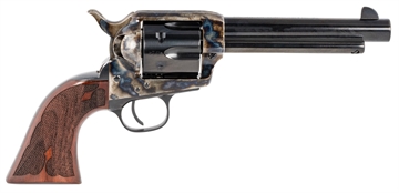 Picture of Taylors & Company Gambler 45 Colt (LC) Caliber with 5.50" Blued Finish Barrel, 6rd Capacity Blued Finish Cylinder, Color Case Hardened Finish Steel Frame & Checkered Walnut Grip 555130