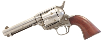 Picture of Taylors & Company 1873 Cattleman 357 Mag Caliber with 4.75" Barrel, 6rd Capacity Cylinder, Overall Antique Finish Steel & Walnut Grip 555136